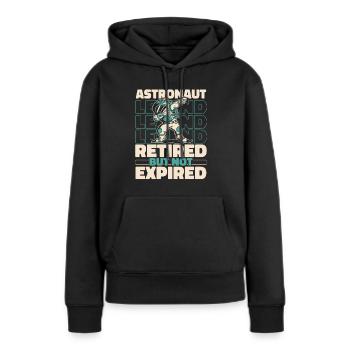 Astronaute, astronaute, astronaute, cosmonaute à la retraite - Sweat à capuche Premium bio Femme - noir - Devant - Julia (174cm)
