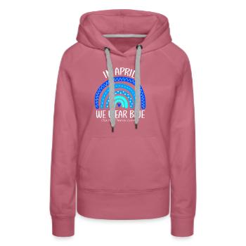 Arc-en-ciel avril Nous portons bleu Prévention de la maltraitance des enfants - Sweat à capuche Premium bio Femme - mauve - Devant - Isabella (175cm)
