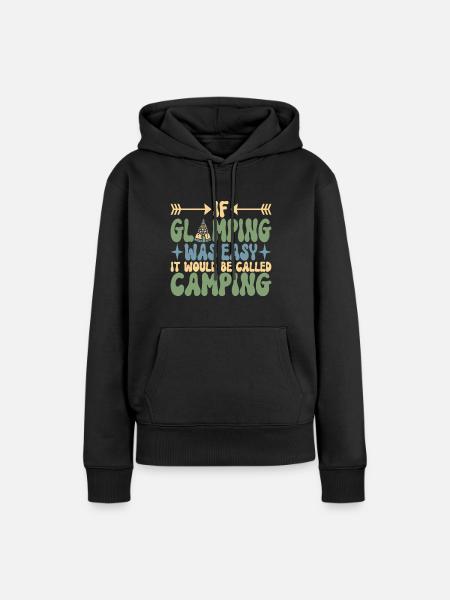 Glamping Glamper - Frauen Premium Bio Hoodie - Schwarz