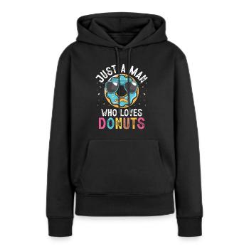 Nur Ein Mann, Der Donuts Liebt Donut Donut - Frauen Premium Bio Hoodie - Schwarz - Vorne - Julia (174cm)