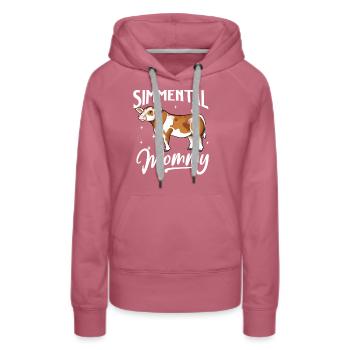 Simmental Mommy - Bœuf Simmental - Sweat à capuche Premium bio Femme - mauve - Devant - Isabella (175cm)