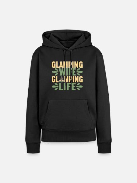 Glamping Glamper - Frauen Premium Bio Hoodie - Schwarz