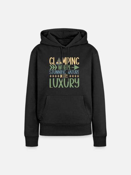 Glamping Glamper - Frauen Premium Bio Hoodie - Schwarz