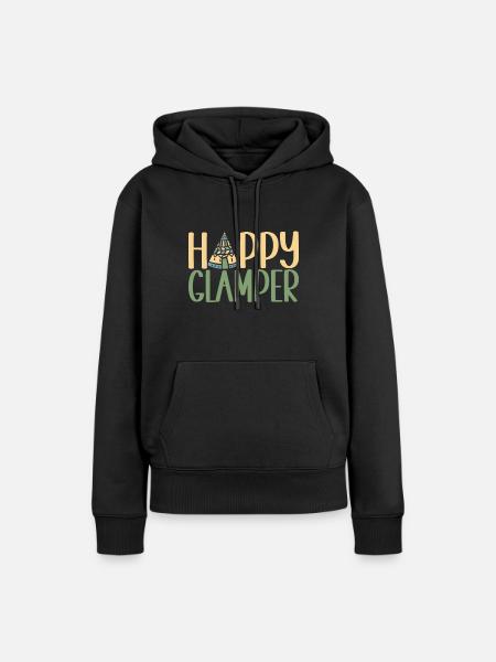 Glamping Glamper - Frauen Premium Bio Hoodie - Schwarz