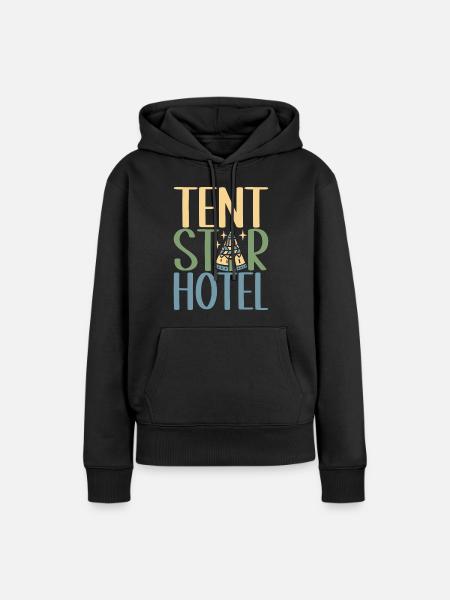 Glamping Glamper - Frauen Premium Bio Hoodie - Schwarz