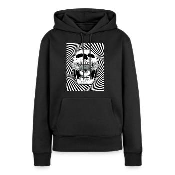 Ailes de globe oculaire de crâne esthétique bizarre - Sweat à capuche Premium bio Femme - noir - Devant - Julia (174cm)