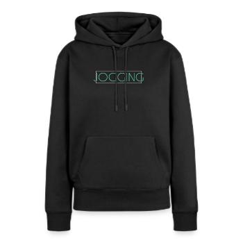 Jogging Jogging lettrage - Sweat à capuche Premium bio Femme - noir - Devant - Julia (174cm)