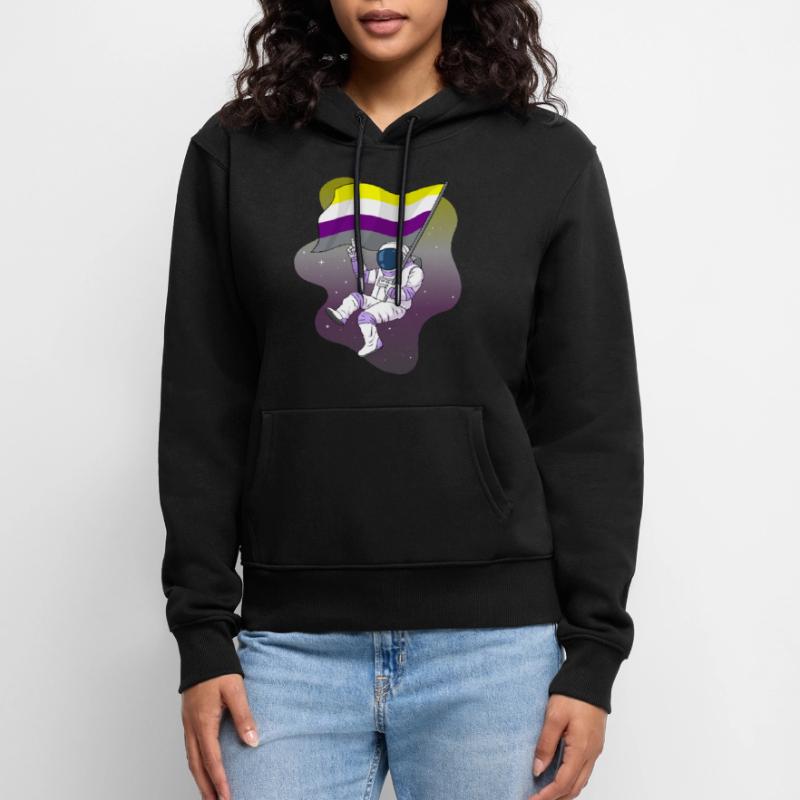 Non Binary Pride Flag Space Astronaut Subtle LGB Women’s Premium Organic Hoodie