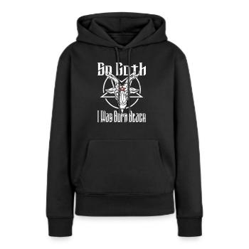 Satan Belzébuth Diable Gothique Pentagramme Mystique - Sweat à capuche Premium bio Femme - noir - Devant - Julia (174cm)
