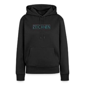 Zeichnen Schriftzug - Frauen Premium Bio Hoodie - Schwarz - Vorne - Julia (174cm)