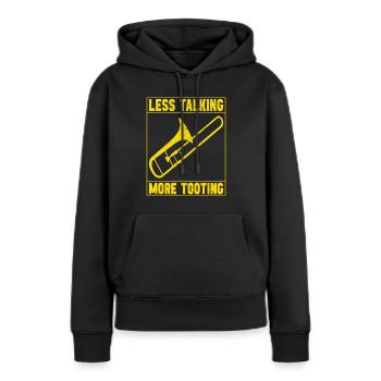 Posaune Trombone - Sweat à capuche Premium bio Femme - noir - Devant - Julia (174cm)