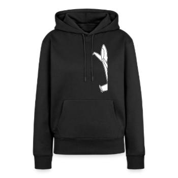 Pilote de planeur - Sweat à capuche Premium bio Femme - noir - Devant - Julia (174cm)