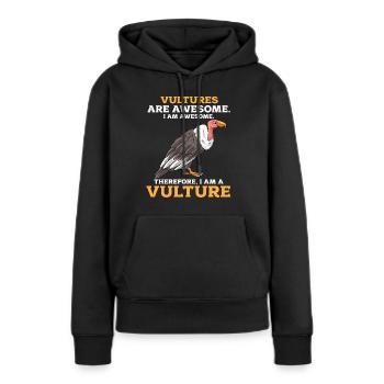 Vautour - Sweat à capuche Premium bio Femme - noir - Devant - Julia (174cm)