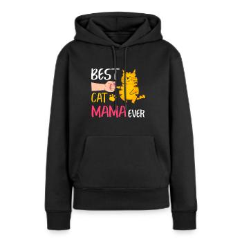 Beste Katze Mama Ever Niedliche Katze Faust Stoß Frauen Mutter - Frauen Premium Bio Hoodie - Schwarz - Vorne - Julia (174cm)