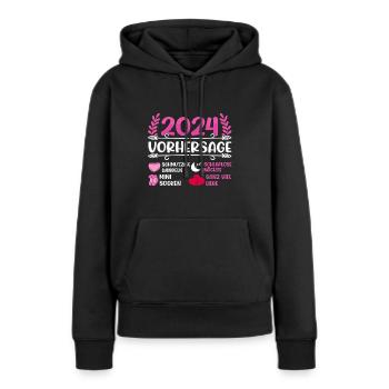 Babyparty Vorhersage 2024 werdende Mama 2024 - Frauen Premium Bio Hoodie - Schwarz - Vorne - Julia (174cm)