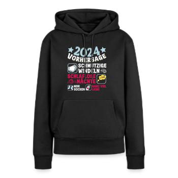 Vorhersage 2024 bald Vater Babyparty 2024 - Frauen Premium Bio Hoodie - Schwarz - Vorne - Julia (174cm)
