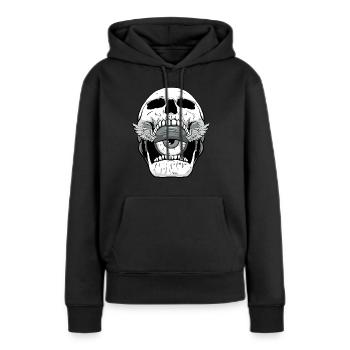 Jeu oculaire de crâne esthétique bizarre - Sweat à capuche Premium bio Femme - noir - Devant - Julia (174cm)