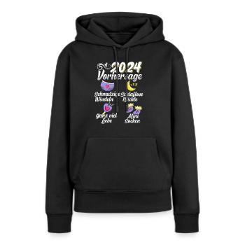 Baby Vorhersage 2024 werdende Mutter 2024 - Frauen Premium Bio Hoodie - Schwarz - Vorne - Julia (174cm)
