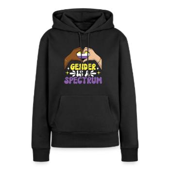 Non Binary Pride Genderqueer - Frauen Premium Bio Hoodie - Schwarz - Vorne - Julia (174cm)