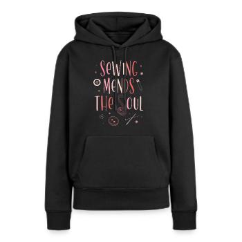 Nähen, Flicken, Die Seele, Kanalisation, Quilten, - Frauen Premium Bio Hoodie - Schwarz - Vorne - Julia (174cm)