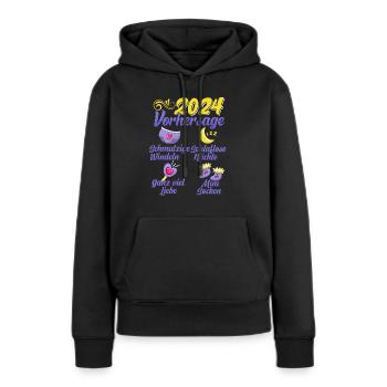 Baby Vorhersage 2024 werdende Mutter 2024 - Frauen Premium Bio Hoodie - Schwarz - Vorne - Julia (174cm)