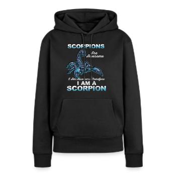 Scorpion - Sweat à capuche Premium bio Femme - noir - Devant - Julia (174cm)
