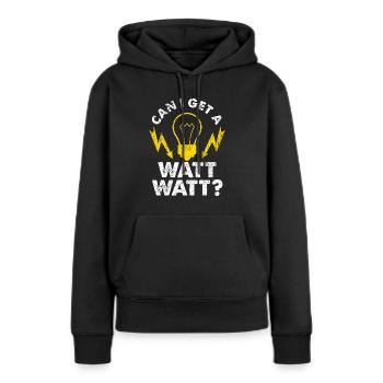 Puis-je obtenir un électricien drôle de watt watt - Sweat à capuche Premium bio Femme - noir - Devant - Julia (174cm)