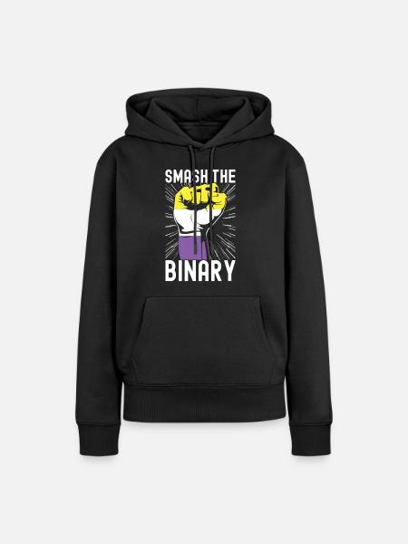 Non Binary Pride Genderqueer - Dame Premium hoodie, økologisk bomuld - sort