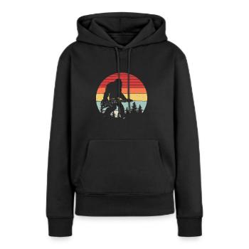 Vintage Retro Bigfoot Gitarrenlegende - Frauen Premium Bio Hoodie - Schwarz - Vorne - Julia (174cm)