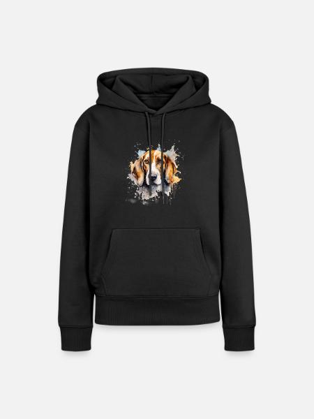 American Foxhound - Frauen Premium Bio Hoodie - Schwarz