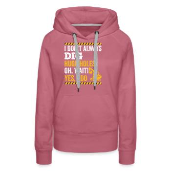 Retro Excavator Slogan Excavator Driver Construction Site - Women’s Premium Organic Hoodie - mauve - Front - Isabella (175cm)