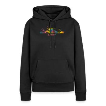 Glasgow Skyline Cityscape Glasgow - Sweat à capuche Premium bio Femme - noir - Devant - Julia (174cm)