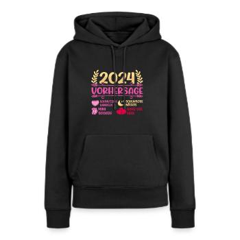 Babyparty Vorhersage 2024 werdende Mama 2024 - Frauen Premium Bio Hoodie - Schwarz - Vorne - Julia (174cm)