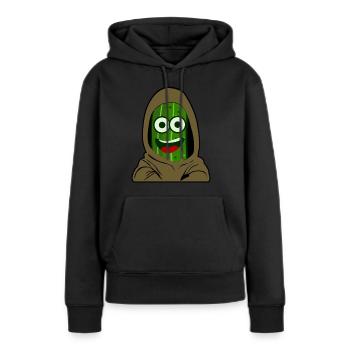 Concombre Concombre - Sweat à capuche Premium bio Femme - noir - Devant - Julia (174cm)