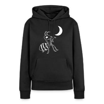 Ameise und Mond Ameisen - Frauen Premium Bio Hoodie - Schwarz - Vorne - Julia (174cm)