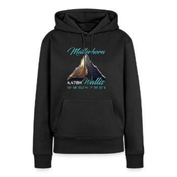 Matterhorn Wanderer Bergfan klettern Hiking - Frauen Premium Bio Hoodie - Schwarz - Vorne - Julia (174cm)
