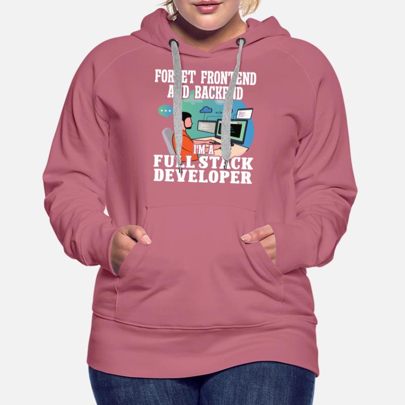 Softwareentwickler Full Stack Developer Coder Geek Frauen Premium Bio Hoodie