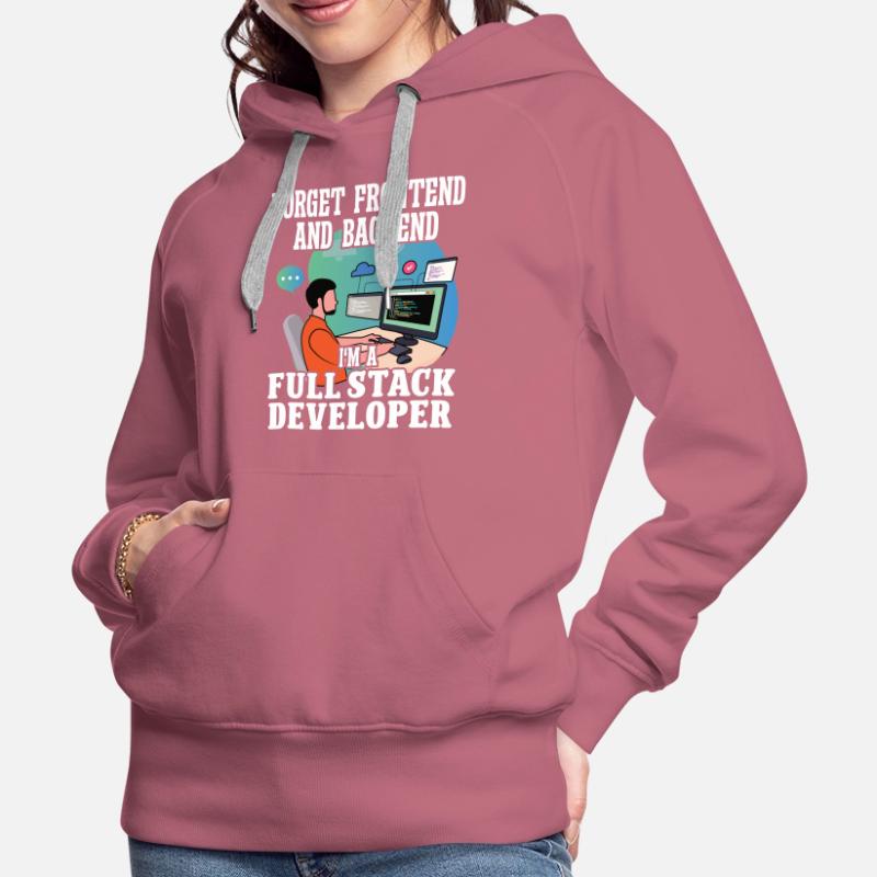 Softwareentwickler Full Stack Developer Coder Geek Frauen Premium Bio Hoodie