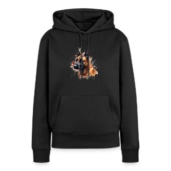 Belgian Malinois - Frauen Premium Bio Hoodie - Schwarz - Vorne - Julia (174cm)