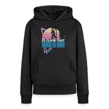 Felsklettern Felskletterer Retro - Frauen Premium Bio Hoodie - Schwarz - Vorne - Julia (174cm)
