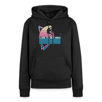 Felsklettern Felskletterer Retro - Frauen Premium Bio Hoodie - Schwarz - Vorne - Julia (174cm)