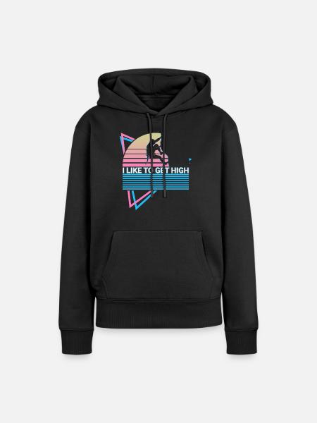 Felsklettern Felskletterer Retro - Frauen Premium Bio Hoodie - Schwarz