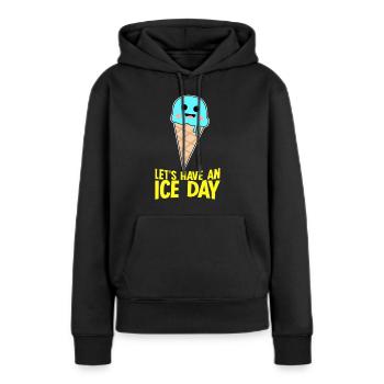 Ice Cream Nice Day - Frauen Premium Bio Hoodie - Schwarz - Vorne - Julia (174cm)