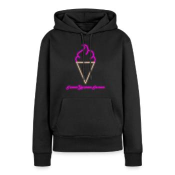 Eis Eiscreme Spruch Eisbecher - Frauen Premium Bio Hoodie - Schwarz - Vorne - Julia (174cm)