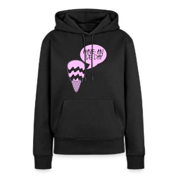 Eis Eisbecher Eiscreme - Frauen Premium Bio Hoodie - Schwarz - Vorne - Julia (174cm)