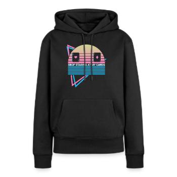 Joueur de poker Rétro - Sweat à capuche Premium bio Femme - noir - Devant - Julia (174cm)