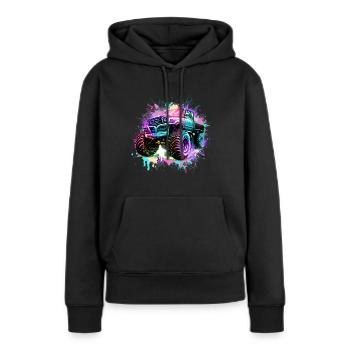 Monster truck - Sweat à capuche Premium bio Femme - noir - Devant - Julia (174cm)