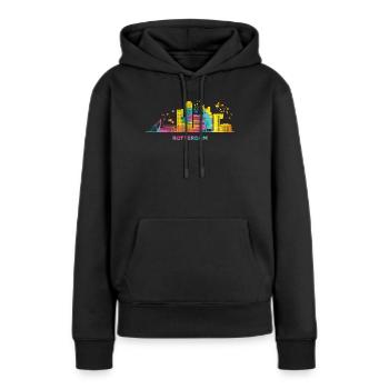Rotterdam Skyline Rotterdam - Sweat à capuche Premium bio Femme - noir - Devant - Julia (174cm)