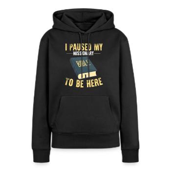 Missionnaire mormon SDJ - Sweat à capuche Premium bio Femme - noir - Devant - Julia (174cm)