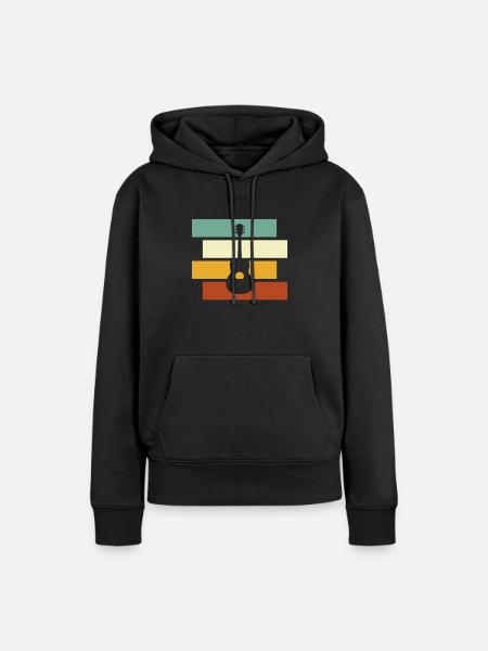 Gitarre Retro - Frauen Premium Bio Hoodie - Schwarz